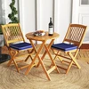 Koduva 3 dalių akacijos medžio bistro komplektas mėlynas