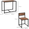 Koduva 3 dalių baro stalo komplektas, natūrali, juoda, MDF, plienas, 90 x 47 x 76 cm