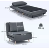 Fotelis Koduva 3-in-1 sofa-lova su lovos funkcija, poilsio kėdė, reguliuojamas atlošas, buko medžio kojos, pilka