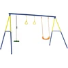Koduva 3-in-1 sūpynių rinkinys vaikams, iki 150 kg, klasikinės sūpynės, gimnastikos žiedai, stovimos sūpynės, 285 x 160 x 181 cm