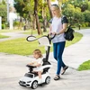 Koduva 3-in-1 vaikų stumdomas automobilis su reguliuojamu stogeliu, baltas
