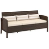 Koduva 3 vietų lauko sofa su pagalvėlėmis, rudos spalvos, 173 x 68 x 78 cm