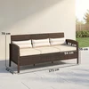 Koduva 3 vietų lauko sofa su pagalvėlėmis, rudos spalvos, 173 x 68 x 78 cm