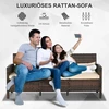 Koduva 3 vietų lauko sofa su pagalvėlėmis, rudos spalvos, 173 x 68 x 78 cm