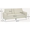 Koduva 3 vietų sofa, kreminė balta, 193 x 77 x 80 cm