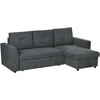 Koduva 3 vietų sofa-lova su šezlongu, tamsiai pilka