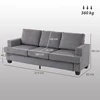 Koduva 3 vietų sofa, pilka, audinio apmušalas, plieno rėmas, 213 x 82 x 90 cm