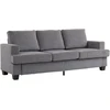 Koduva 3 vietų sofa, pilka, audinio apmušalas, plieno rėmas, 213 x 82 x 90 cm