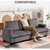 Koduva 3 vietų sofa, pilka, audinio apmušalas, plieno rėmas, 213 x 82 x 90 cm