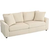 Koduva 3 vietų sofa su dekoratyvinėmis pagalvėlėmis, kreminė balta, 212 cm