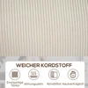 Koduva 3 vietų sofa su kordurojaus užvalkalu, kreminė balta, 227 x 84 x 87 cm