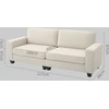 Koduva 3 vietų sofa su kordurojaus užvalkalu, kreminė balta, 227 x 84 x 87 cm