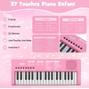 Koduva 37 klavišų vaikų pianinas su mikrofonu, rožinis