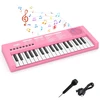Koduva 37 klavišų vaikų pianinas su mikrofonu, rožinis
