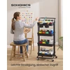 Songmics 4 aukštų mobilus vežimėlis, juodas, plieno ir plastiko, 37,3 x 42,5 x 115 cm
