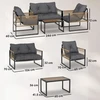 Koduva 4 dalių lauko baldų komplektas, sofa, 2 kėdės, staliukas su stiklo stalviršiu, metalo rėmas, PE ротangas, antracito
