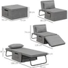 Koduva 4-in-1 sulankstoma svečių lova, pilka, 188 x 75 x 38 cm
