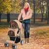 Promotion 4 ratų sulankstomas gyvūnų vežimėlis, smėlio spalvos
