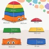 Koduva 5 dalių balansavimo akmenų rinkinys, sukraunamas, varlės formos, plastikas, įvairių spalvų