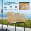 Lauko baldų komplektas Koduva 5 dalių sodo baldų komplektas, 4 kėdės, 1 stalas, PE rotangas, plieno rėmas, plaunami pagalvių užvalkalai, khaki
