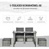 Lauko baldų komplektas Koduva 5 dalių sodo baldų komplektas 4 asmenims, pilkas, su pagalvėlėmis