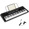 Promotion 54 klavišų pianino klaviatūra pradedantiesiems juoda