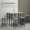 Koduva 6 dalių baro stalo komplektas industrinio stiliaus, pilka + juoda