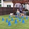 Koduva 6 dalių šunų agility kliūčių rinkinys, mėlyna / geltona, plastikas, 80 x 22,5 x 30 cm