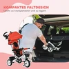 Koduva 6-in-1 vaikiškas triratukas su stūmimo rankena, stogeliu, diržu ir krepšiu, raudonas