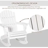 Koduva Adirondack supamasis sodo krėslas, baltas, 77 x 94 x 97 cm