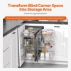 VEVOR Aklos kampinės spintelės ištraukiamas organizatorius, 3 pakopų, 6 lentynų, chromuotas anglinis plienas, 61 x 46 x 63 cm