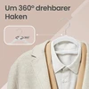 Koduva Aksominės drabužių pakabos, 50 vnt., baltos, 45 x 0,6 x 23,5 cm, su 360° kabliuku
