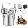VEVOR Alkoholio distiliatorius, 30 l, su thumper indu, sidabrinis