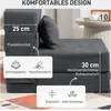 Fotelis Koduva Ant grindų pastatoma sofa-lova, tamsiai pilka, su pagalve, 210 x 80 x 15 cm