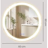 Koduva Apvalus LED vonios veidrodis, baltas, 61 cm, stiklas ir plienas
