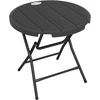 Koduva Apvalus sulankstomas sodo stalas 4 asmenims, medienos imitacija, plienas ir HDPE, tamsiai pilkas, 80 x 80 x 73 cm