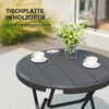 Koduva Apvalus sulankstomas sodo stalas 4 asmenims, medienos imitacija, plienas ir HDPE, tamsiai pilkas, 80 x 80 x 73 cm