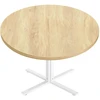 Songmics Apvalus valgomojo stalas 4 asmenims, 80 x 74,8 cm, medžio drožlių plokštė ir plienas, smėlio spalvos