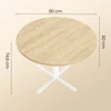 Songmics Apvalus valgomojo stalas 4 asmenims, 80 x 74,8 cm, medžio drožlių plokštė ir plienas, smėlio spalvos