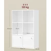 Songmics Atvira knygų lentyna, 3 lygiai, 2 skyriai su durimis, 29 x 65,8 x 97,8 cm, balta