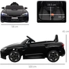 Koduva Audi-llicencijuotas elektrinis vaikų automobilis, juodas, 103 x 58 x 41 cm