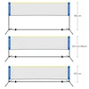 Koduva Badmintono tinklas su reguliuojamu aukščiu, 400 x 103 x 90–155 cm, mėlynas-geltonas