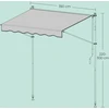 Songmics Balkono markizė, reguliuojamo aukščio, 350 x 120 cm, antracito spalvos