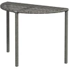 Aosom Balkono stalas, pusapvalis, poliratano ir metalo, pilkas, 100 x 50 x 74 cm