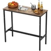Sofa VEVOR Baro stalas, MDF ir metalinis rėmas, rusvai rudas ir juodas, 99 x 41 x 90 cm