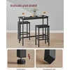 Songmics Baro stalo ir 2 baro kėdžių komplektas, 100 x 40 x 90 cm, vintažinės rudos ir juodos spalvos