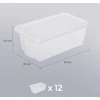 Koduva Batų dėžės, 12 vnt. rinkinys, su dangčiais, sukraunamos, PP plastikas, skaidrios/baltos, 35 x 20 x 12,5 cm