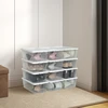 Koduva Batų dėžės, 12 vnt. rinkinys, su dangčiais, sukraunamos, PP plastikas, skaidrios/baltos, 35 x 20 x 12,5 cm