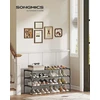 Koduva Batų lentyna, 3 aukštų, 29,7 x 91,8 x 53,5 cm, metalas ir neaustinis audinys, juoda