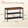 Koduva Batų lentyna iš metalo, 3 aukštų, 30 x 75 x 50,5 cm, ruda-juoda